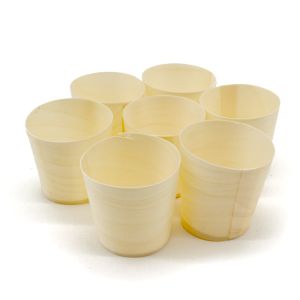 3CM Wooden Disposable Dessert Cups Outdoor Biodegradable Coffee Mug