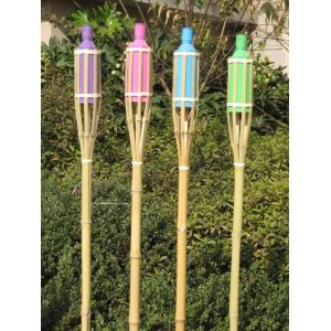 Waterproof Natural Bamboo Torch Rattan Tiki Torches For Patio Yard Garden Lawn