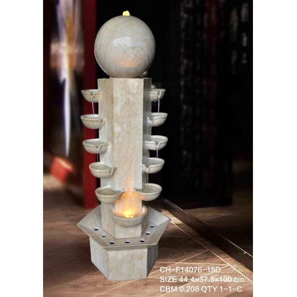 Garden Marble Effect Wood Rattan Garden Fountain