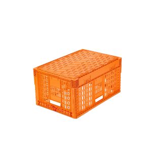 Stackable Vegetable Plastic Crate Mesh Style Foldable PP Basket Holder