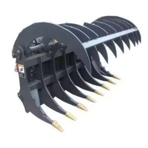 Skid Steer Loader Attachment Grass Grapple Two-Cylinder , Single Jaw Grapple