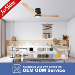 Led Ceiling Fan With Remote Control ,52 Inches Flush Mounting Quiet Dc Motor