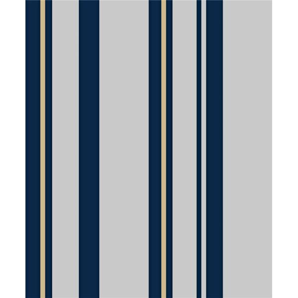 Silver And White Vertical Striped Wallpaper For Walls Decor , Fashionable