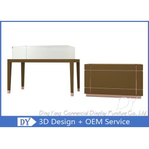 Modern MDF Jewelry Showcase Display Mirror Gold Recessed Kick Plate 1200 X 550 X