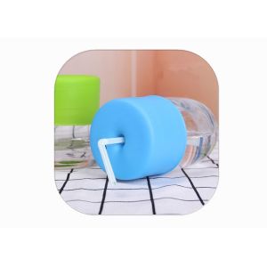 BPA Free Silicone Cup Cover , Waterproof Silicone Coffee Cup Lids With Straw