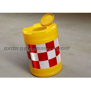 Anti Crash Plastic Water filled Crash Barrel Traffic Drum / Reflective Drum With