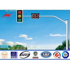 Steel IP65 6m Traffic Light Pole , Galvanized Street Lighting Pole