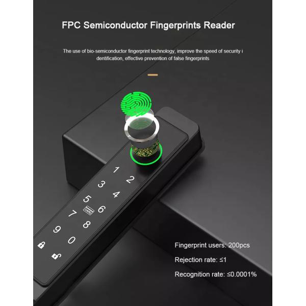 Smart Bluetooth Aluminum Door Lock Wireless Enabled Fingerprint Password Narrow Door