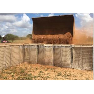 Beige Geotextile Flood Protection Defensive Barrier with Galvanized Wire and