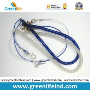 Sea Fishing Protection Coil Wire Leash Green Color
