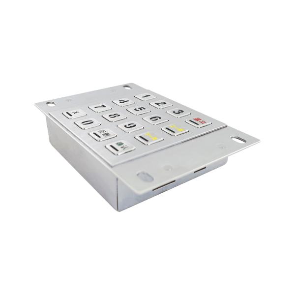 4x4 16 Keys 304 Stainless Steel Metal Numeric Keypad with Backlight Self Service Kiosk Keypad