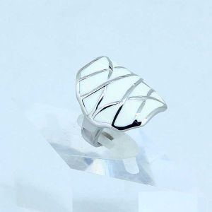 stainless steel ring with black enamel LRX13