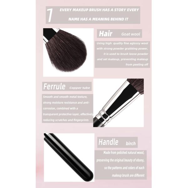 A26 Flat Head Animal Hair Makeup Brushes Halo Dye Dense Powder Brush