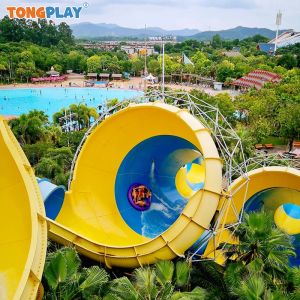 Commercial Use Fiberglass Water Park Slides with 500kg Max Capacity and 12-month