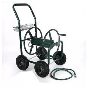 Quality Convenient Two-wheel Green Wheeled Garden Lawn Water Planting Hose Reel Cart for sale