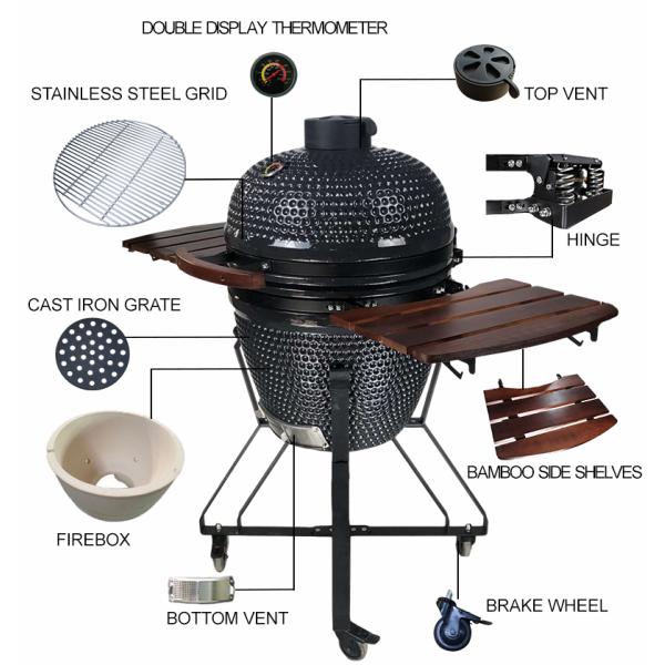 KIMSTONE Kamado Barbecue 21 Inch De Table for Garden Stone Tandoor Komoto Grill Parrilla weber Rvs Gift