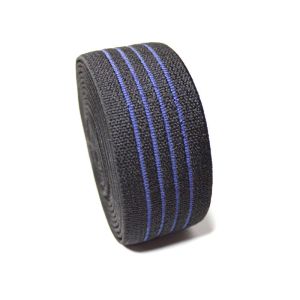 Black 2cm Polyester Elastic Webbing Flat Braided Striped Elastic Band