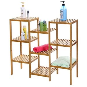 Multipurpose Racks And Holders Bamboo Corner Flower Shelf Rack CE / FDA Standard