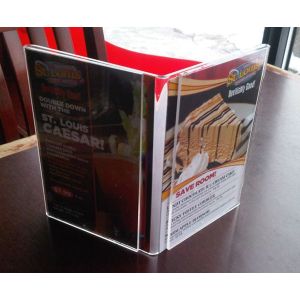 Quality Customized Tabletop 2 sides acrylic menu display holder for sale