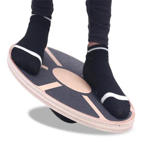 Buy 15.5" Wooden Balance Board with Non-Slip Pad Fitness at wholesale prices
