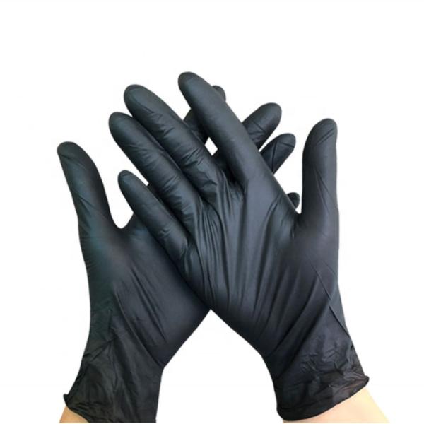 Buy M 6g Waterproof Oilproof Black Nitrile Disposable Gloves at wholesale prices