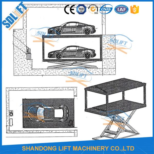 3T+3T 3M Double Deck Car Parking System , Double Platform Scissor Car Lift for Home Garage