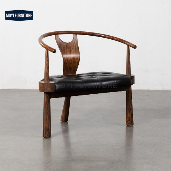 Solid Wood Legs Home Furniture Chinese Style Single Sofa Chair with Tea Table Light Luxury Balcony Lounge Modern Dining Hotel