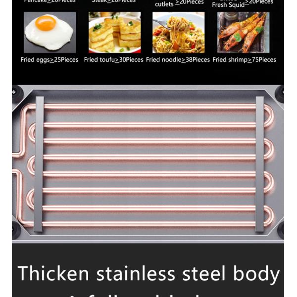 Non-Stick Stainless Steel Electric Flat Top Griddle and Grill for Restaurant Kitchen