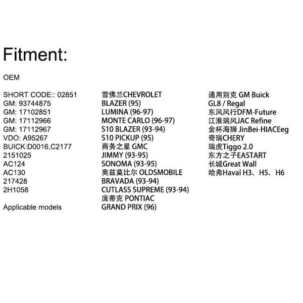 BUICK Popular 02851 02739 Car Idle Air Control Valve Stepper Motor Short Head