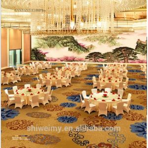 Soft flower printed pattern wall to wall nylon hall carpet