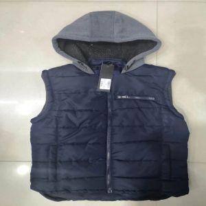 Quality Men's Navy Utility Gilet Vest 100% Polyester Padded Vest With Hood for sale