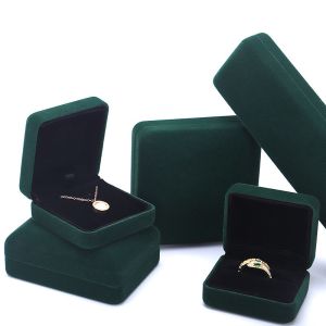 Luxury Velvet Jewelry Set Box for High Grade Green Packaging Bracelet Necklace