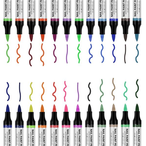 new 24 color 3D Drawing Nail Painting Pen Manicure Diy Waterproof Nail Art Polish Paint Graffiti Pen