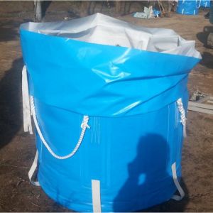 High Strength Blue Recycled Jumbo Bag Storage Full Open Top / Filling Spout Top
