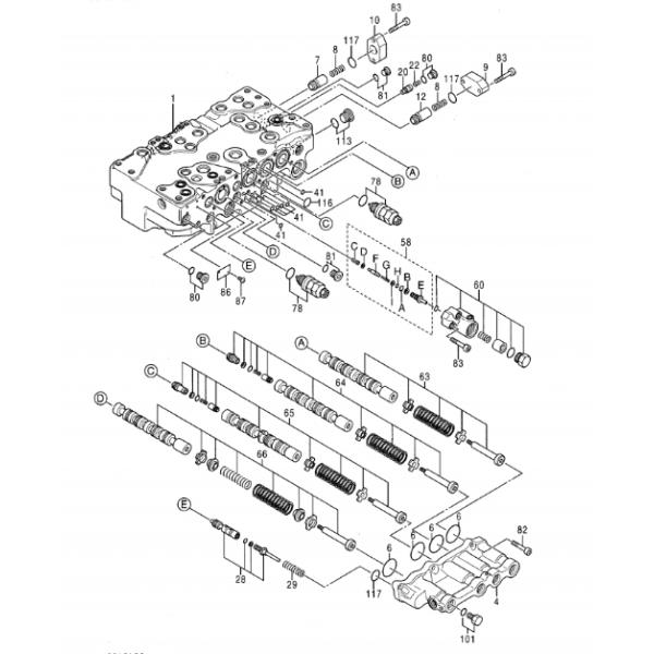 Belparts Excavator EX330-3 ZX330-3 Main Control Valve For Hitachi 4625137 4433970