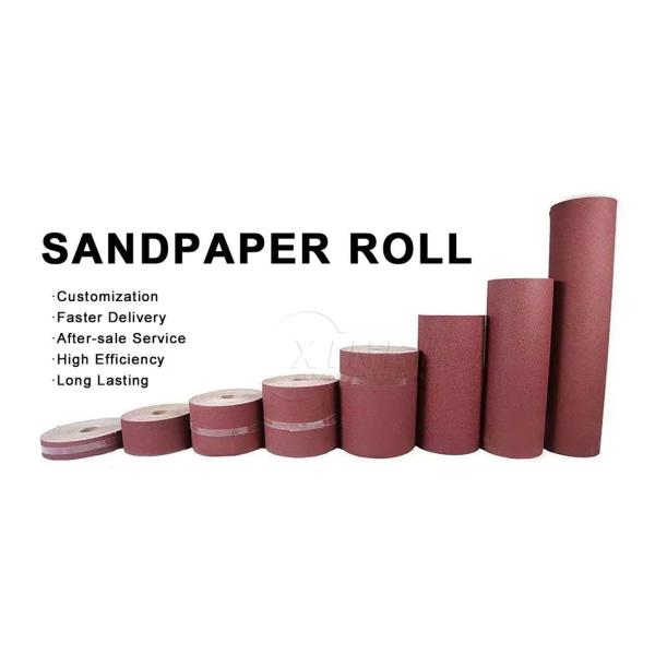 Customized Aluminum Oxide Hand Sanding120 Grit Sand Paper Roll Metal Wood Abrasive Sandpaper Roll Hand Use Waterproof Silicon Carbide Automotive Sand Paper