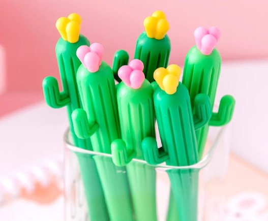 Buy Cute Cactus Neutral Pen Learning Black Signature Pen Primary School Student Award Gift Creative Stationery at wholesale prices