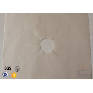 Beige 27x27cm 0.11mm PTFE Coated Fiberglass Fabric Stovetop Burner Protector