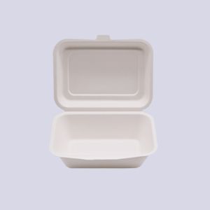 Quality Popular Biodegradable Sugarcane Clamshell Lunch Bagasse Burger Box for sale