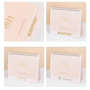 Weekly Cardboard Desk Calendar Custom 14sheets 230gsm Promotion CMYK Printing