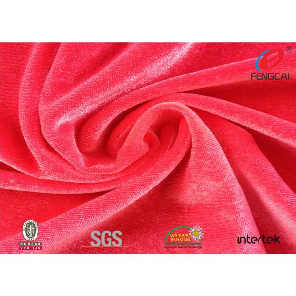 Dry - Fit Polyester Velvet Upholstery Fabric , 4 Way Stretch Velvet Fabric 75D/40D
