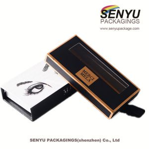 Private label empty eyelash packaging drawer boxes with window