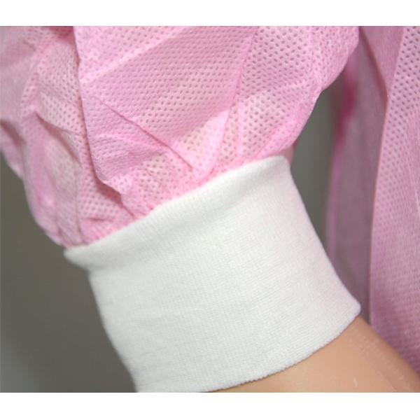 Pink Disposable Polypropylene Lab Coat Dustproof Anti - Chemical Liquid Splash