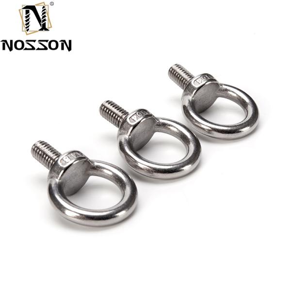 GB Standard Marine Grade Galvanized Stainless Steel Lifting Ring Threaded Eyebolt 1/4" 20 x 1"" ISO Round Head Style