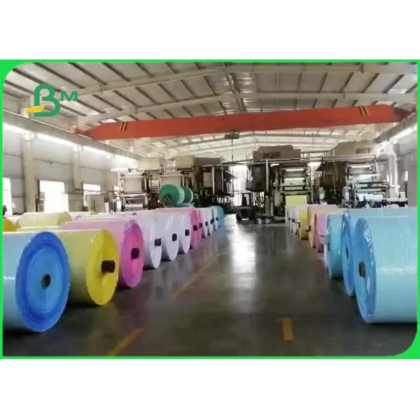 55gsm White Pink 3 layer NCR Carbonless Paper For Business Forms Blue Image