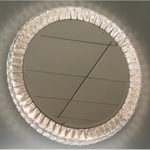 Stainless Steel LED Crystal Effect Mirror Crystal Vanity Mirror With Lights
