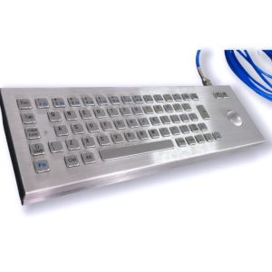 China Best price Desktop Industrial Stainless Steel Keyboard With Trackball IP65 on sale