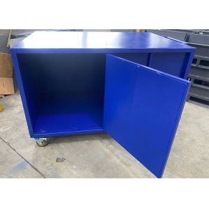 Powdercoating Mobile Lockable Metal Pallet Cage Industrial Stillages On Wheels