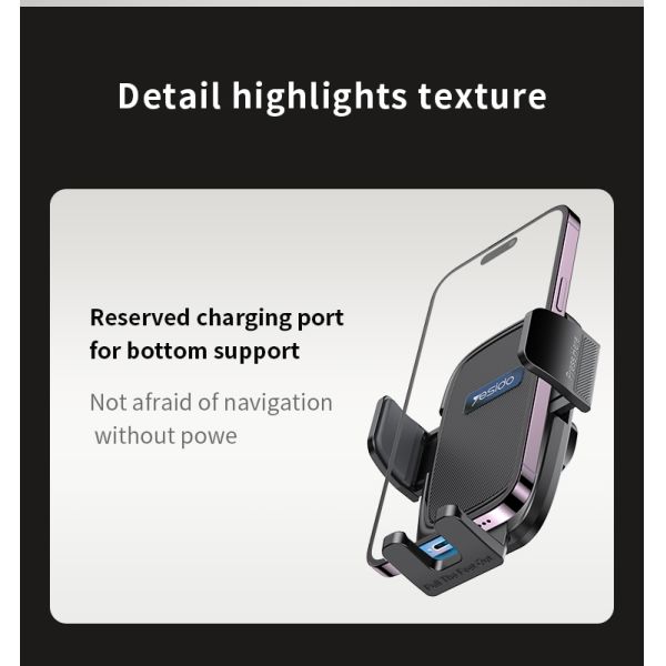 Yesido C262 Universal Car Phone Holder with 360° Revolve Flexible Adjustment for 4.7-7.2 Inches Devices