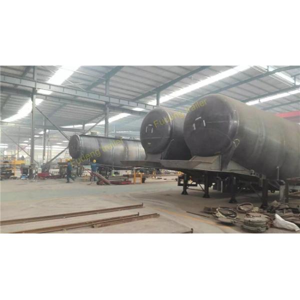 V / W Shape 80 Ton Bulk Cement Semi Trailer For Carrying Cement , Powder , Silos